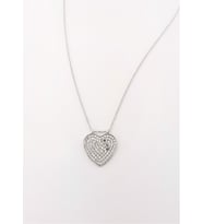 Zirkon Taşlı Kalp Gümüş Kolye (Rose - Yeşil)