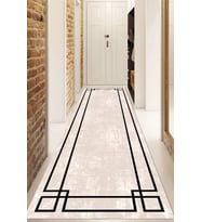 Dijital Baskılı Kaymaz Taban Yıkanabilir Modern Yolluk Ve Koridor Halısı NDU-SD-601 (Bej)