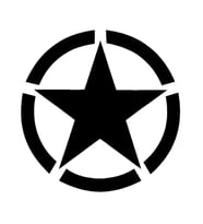 Army Star Askeri Yıldız Oto Sticker Siyah - Oto Sticker 18.5Cm