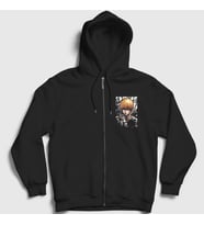 Presmono Unisex Siyah Ichigo Anime Bleach Fermuarlı Kapüşonlu Sweatshirt 127657tt