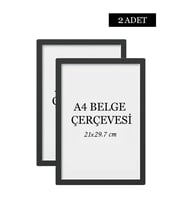 2 Li Set A4(21x29.7) Diploma Çerçevesi Belge Çerçeveleri Sertifika Çerçevesi (Siyah)