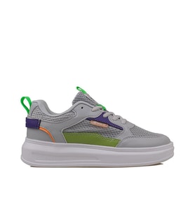 Trend Adımlar Gri Memory Foam Ped Tabanlı Kalın Taban Kadın Sneaker