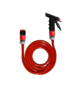 Plasyay Düz Sulama Yıkama Hortum Musluk Adaptörlü ve Yeni Tetik Başlıklı Set 3.5 Metre (Turuncu)