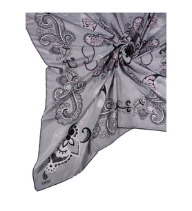 Mısırlı Eşarpları Mısırlı Eşarp Alize Krep Etnik Desenli Eşarp 140x140 Cm (Gri)