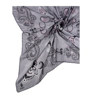 Mısırlı Eşarpları Mısırlı Eşarp Alize Krep Etnik Desenli Eşarp 140x140 Cm (Gri)