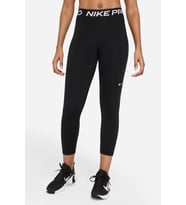 Nike Pro 365 Mid-Rise Crop Training Legging File Panelli Kadın Crop Tayt Siyah