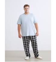 LC WAIKIKI Siyah Büyük Beden Standart Kalıp Ekose Erkek Pijama Alt