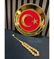 ALTIN VARAKLI TESBİH MASKOT EFE BİLEK BOY 14MM