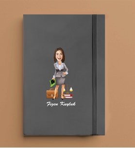 Kişiye Özel Avukat Kadın Model 13x21 Gri Defter-27