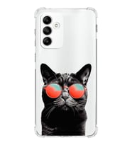 PrintiFy Samsung Galaxy M13 Uyumlu Kedi 3 Baskılı Şeffaf Köşe Korumalı Antişok Kılıf