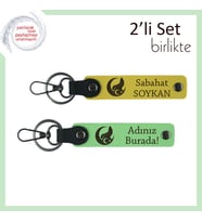 Yıllara Dayanan Bağa Özel Hediye – Bozkurt Ve Ayyıldız Temalı Kişisel Anahtarlık Takım, Sarı-Yeşil (Çok Renkli)