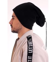 Unisex Siyah Polar Bere-Boyunluk