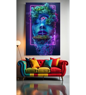 ACID GÖRSEL V1 Ev Duvar Salon Güzellik Salonu Ofis Dükkan Dekarasyon Kanvas Tablo (Çok Renkli)