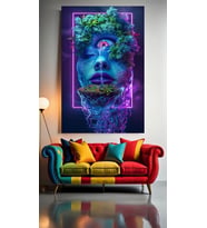 ACID GÖRSEL V1 Ev Duvar Salon Güzellik Salonu Ofis Dükkan Dekarasyon Kanvas Tablo (Çok Renkli)