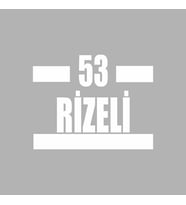 53 Rizeli Araba Sticker siyah 16x9 CM (Beyaz)