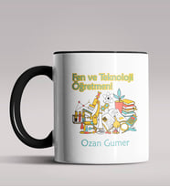 Kişiye Özel Fen ve Teknoloji Öğretmeni Tasarımlı Siyah Renk Kupa  (Siyah)