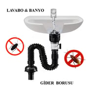 Koku Önleyici ve Haşere Önleyici Lavabo Banyo Altı Gider Borusu