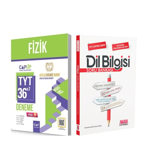 Çap Yayınları TYT Fizik 36 x 7 Up Deneme ve AKM Dil Bilgisi Soru Bankası Seti 2 Kitap