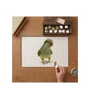 Yeşil Papağan - Sevimli Kuş Tasarımı 240 parça Ahşap Puzzle Ahşap Kutuda MP02638