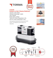Torima CX-002B Koltuk ve Halı Yıkama Makinesi Cam Temizleme Leke Çıkartma Makinesi (Beyaz)