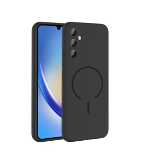 Galaxy A14 Kılıf Kamera Çıkıntılı Magsafe Şarj Özellikli Lüx Meta Kapak (Siyah)