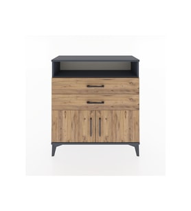 Arges Şifonyer 2 Raflı 2 Çekmeceli 2 Kapaklı 88x30x96 Antrasit-Çam