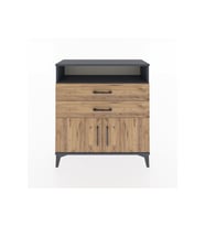 Arges Şifonyer 2 Raflı 2 Çekmeceli 2 Kapaklı 88x30x96 Antrasit-Çam