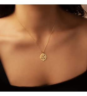 Kişiye Özel 925 Ayar Gümüş Şık Tasarım Kurt Kolye (Gold)
