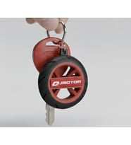 QJ Motor Uyumlu Jant/Lastik Detaylı Motosiklet Anahtarlığı (Kırmızı)
