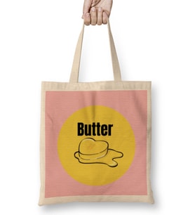 Butter Bts Army PINK GIFT Bez Çanta Uzun Saplı