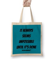 Nelson Mandela Quotes Art Gift - Vintage Retro Style Bez Çanta Uzun Saplı