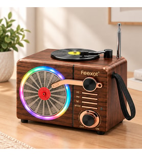 Northcity Işıklı Retro Bluetooth FM Radyo Hoparlör - USB & Type-C Şarjlı