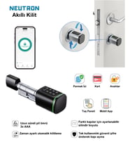 Neutron NTL-SC-02FKPB Parmak Izi, Anahtarlı, Tuşlu, Kartlı ve Uzaktan Kontrollü Akıllı Kapı Kilidi
