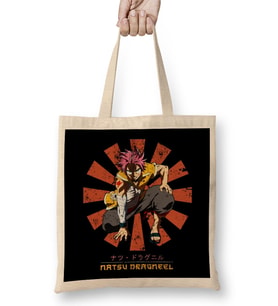 Natsu Dragneel Retro Japanese Fairy Tail Bez Çanta Uzun Saplı