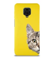 Xiaomi Redmi Note 9 Pro Soft Premier Kapak Catface Tasarımlı Silikon Kılıf - Sarı (Şeffaf)