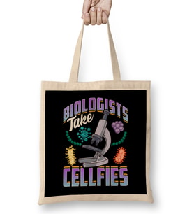 Funny Biologists Take Cellfies Biology Scientist Bez Çanta Uzun Saplı