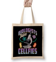 Funny Biologists Take Cellfies Biology Scientist Bez Çanta Uzun Saplı