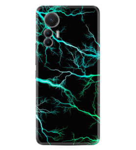 Xiaomi 12 Lite Kılıf Silikon Desen Özel Seri Green Thunder 1693
