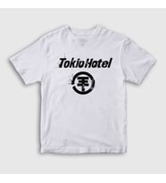 Presmono Unisex Çocuk Beyaz Logo Tokio Hotel T-Shirt 443388tt (Beyaz)