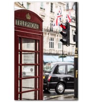 Cakatablo  Londra Nostaljik Telefon Kulübesi MDF Tablo