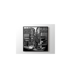 Mc Escher - Stilleven En Straat Tablo - 106388 - 70x70 Cm