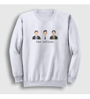 Presmono Unisex Beyaz Characters Dizi The Office Sweatshirt 345087tt