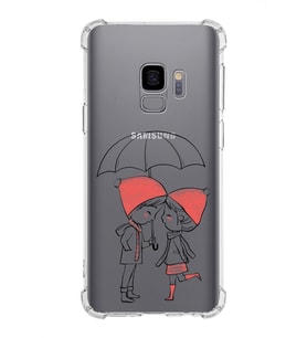 Samsung Galaxy S9  Köşe Korumalı Antişok Kapak Aşk Tasarımlı Şeffaf Silikon Kılıf