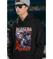 Guts Berserk Baskılı Unisex Oversize Anime Hoodie