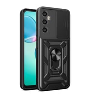 Realme C65 4G Uyumlu Kılıf Magnetik Standlı Kamera Korumalı Zore Sürgülü Vega Kapak