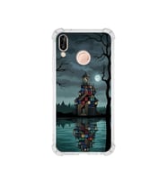 PrintiFy Huawei P20lite ile Uyumlu Simya Serisi Gölge Ve Cam Tasarımlı Uv Baskılı Köşe Korumalı Antişok Kılıf