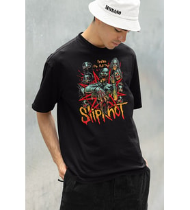 Prepare For Hell Tour Slipknot Baskılı Unisex Oversize Rock Metal Tişört