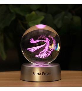 Işıklı ve 3D Boyutlu Kristalleşmiş Cam FROZEN ELSA Küre