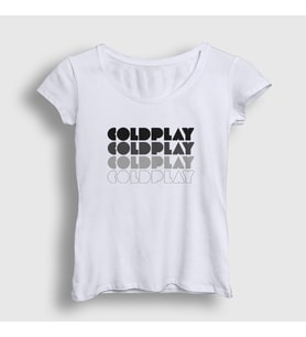 Presmono Kadın Beyaz Logo Coldplay T-Shirt 470391tt (Beyaz)