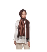 ACI KAHVE İpekevi Çift Taraflı  İpek Şal 927